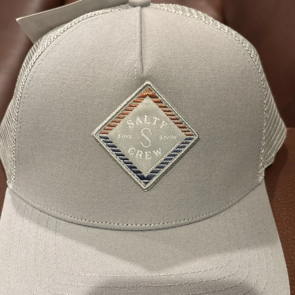 Salty Crew Men SnapBack Faded Trucker Retro Hat Meshback Slate Adjustible NEW